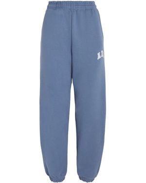 ADANOLA Vintage Ada Relaxed-Fit Cotton-Jersey Jogging Bottoms - Blue