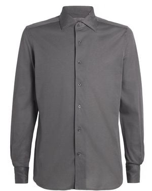 Corneliani Cotton Long-Sleeve Shirt - Grey