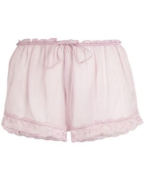 Skims Silk-Lace Romance Pyjama Shorts - Pink