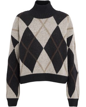 Barbour Wool-Blend Argyle Marlow Jumper - Black