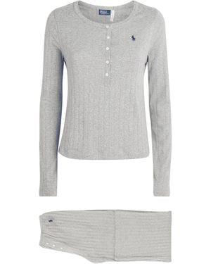 Polo Ralph Lauren Cotton Henley Pyjama Set - Grey