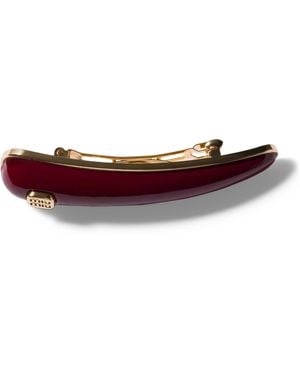 Miu Miu Patent Leather Logo Hair Clip - Red