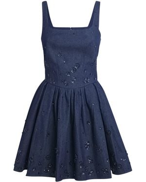 Maje Denim Embellished Mini Dress - Blue