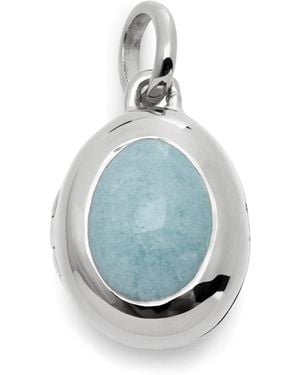 Monica Vinader Sterling And Aquamarine March Birthstone Locket - Blue