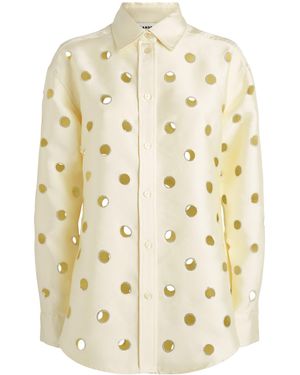 Sandro Openwork Rhinestone Shirt - Natural