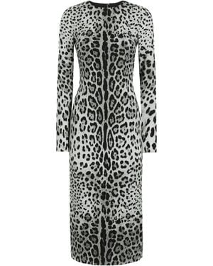 Dolce & Gabbana Silk-Blend Leopard Midi Dress - Multicolour