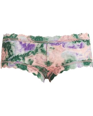 Hanky Panky Lace Floral Print Boyshorts - Multicolour