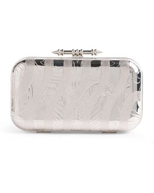 OKHTEIN Chrome And Swarovski Sahra Clutch Bag - Grey