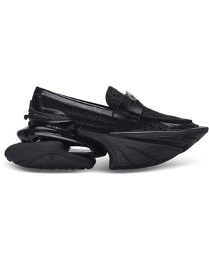 Balmain Rhinestone-Embellished Unicorn Loafers - Black