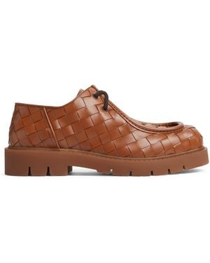 Bottega Veneta Leather Haddock Lace-Up Shoes - Brown
