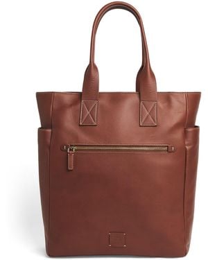 Eleventy Faux Leather Tote Bag - Brown