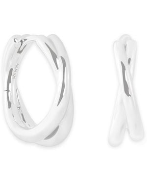 Astrid & Miyu Crossover Illusion Hoop Earrings - White