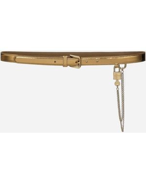 Dolce & Gabbana Leather Chain Belt - White