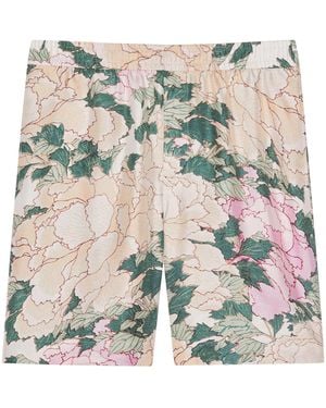 Givenchy Silk Floral Shorts - Natural