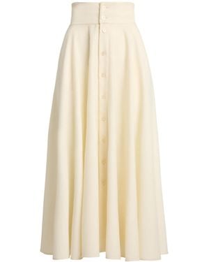 Ralph Lauren Wool Delilah Midi Skirt - Natural