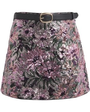 Self-Portrait Sequin Floral Mini Skirt - Multicolour