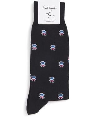 Paul Smith Organic Cotton-Blend Astronaut Socks - Black
