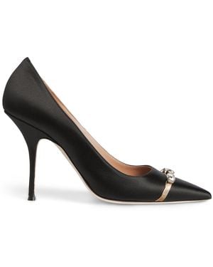 Malone Souliers Crystal-Embellished Satin Halo Court Shoes 90 - Black