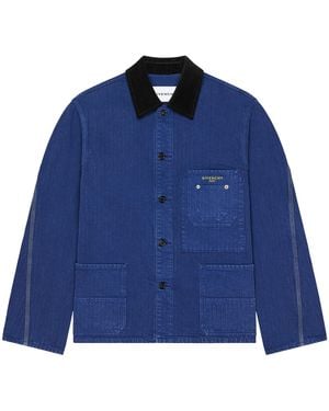 Givenchy Herringbone Denim Jacket - Blue
