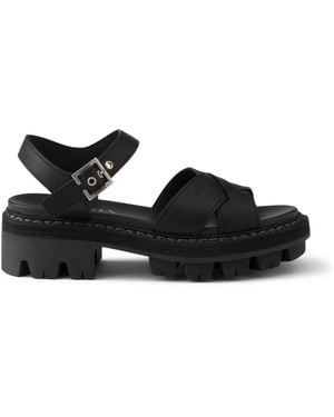 Prada Lambskin Platform Sandals 55 - Black