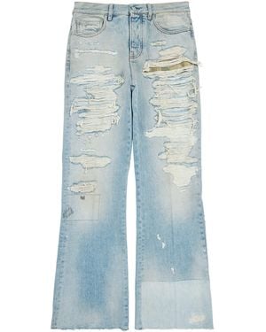 Amiri Repaired Bootcut Jeans - Blue