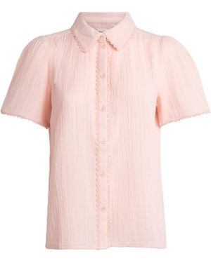 ME+EM Cotton Cheesecloth Blouse - Pink