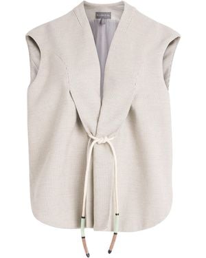 Studio Namnyak Cotton Zihi Drawstring Waistcoat - White