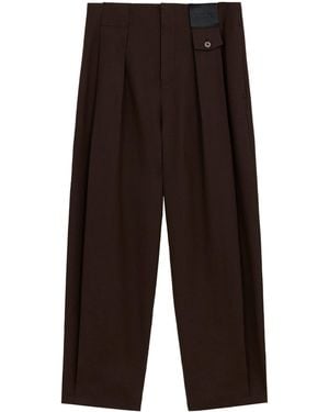 Loewe X Paula's Ibiza Linen-Cotton Pleated Wide-Leg Trousers - Brown