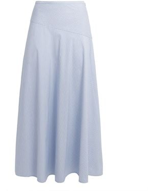 Theory Stripe Midi Skirt - Blue
