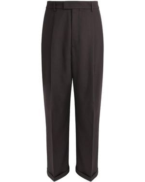 Barena Virgin Wool Pleated Pants - Black
