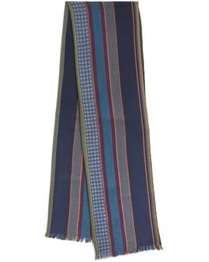 Paul Smith Merino-Silk City Stripe Scarf - Blue