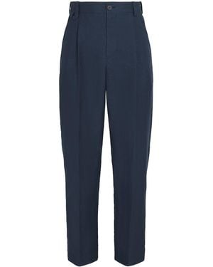 Jacquemus Linen-Blend Pleated Croisière Pants - Blue