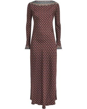 Doen Silk-Blend Paisley Davina Midi Dress - Purple