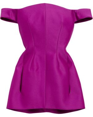 Balenciaga Off-Shoulder Mini Dress - Purple