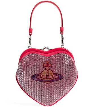 Vivienne Westwood Embellished Leather Belle Heart Frame Purse - Pink