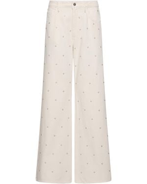 Marella Embellished Wide-Leg Jeans - White