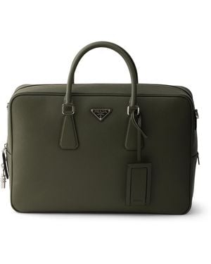Prada Saffiano Leather Briefcase - Green