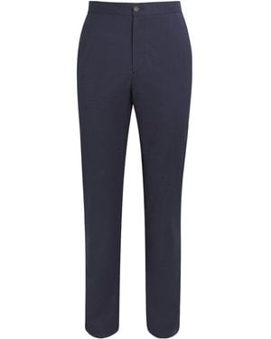 Pal Zileri Stretch-Virgin Wool Half-Elasticated Trousers - Blue