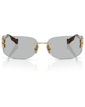 Miu Miu Metal Frameless Sunglasses - Metallic