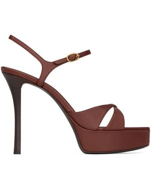 Saint Laurent Debbie Platform Sandals 85 - Brown