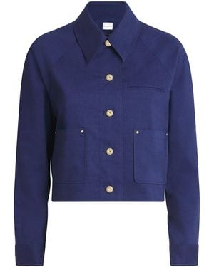 Claudie Pierlot Linen-Blend Violette Jacket - Blue