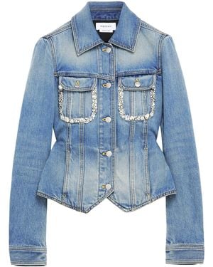 McQueen Embellished Denim Jacket - Blue