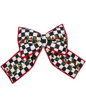 Mackenzie-Childs Courtly Check Holly Large Bow - White