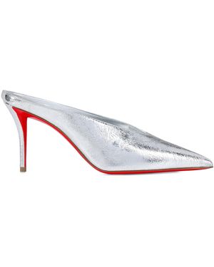 Christian Louboutin Miss Z Slimimule Leather Heeled Mules 80 - White