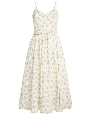 Sandro Cotton Floral Midi Dress - White