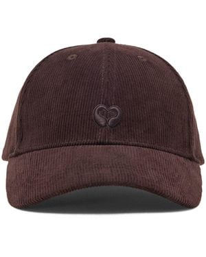 Maje Corduroy Logo Baseball Cap - Brown