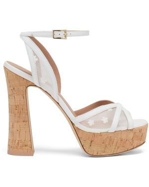 Malone Souliers Mesh Sylvie Platform Sandals 125 - White