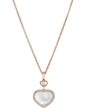 Chopard And Diamond Happy Hearts Pendant - Metallic