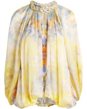 Zimmermann Silk Printed Alchemy Twisted Blouse - Metallic