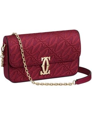 Cartier Leather Mini C De Shoulder Bag - Red